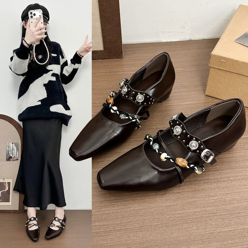 Street Fashion Women - Novos Sapatos Retro Mary Jane para