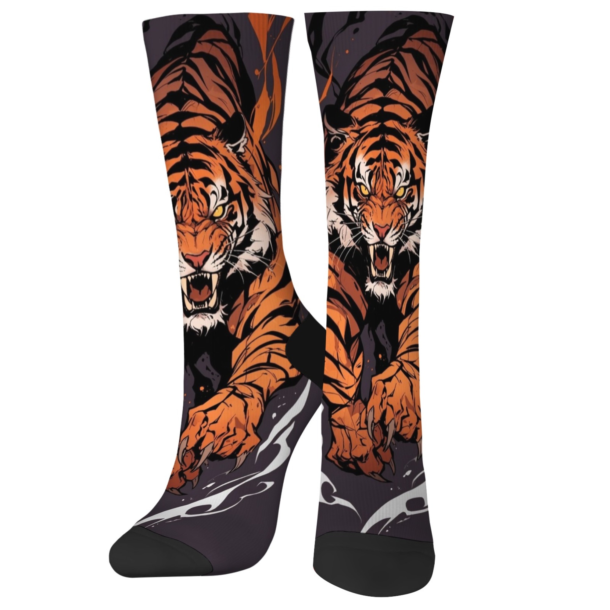 Street Fashion Asian Men - Meias unissex com estampa de tigre