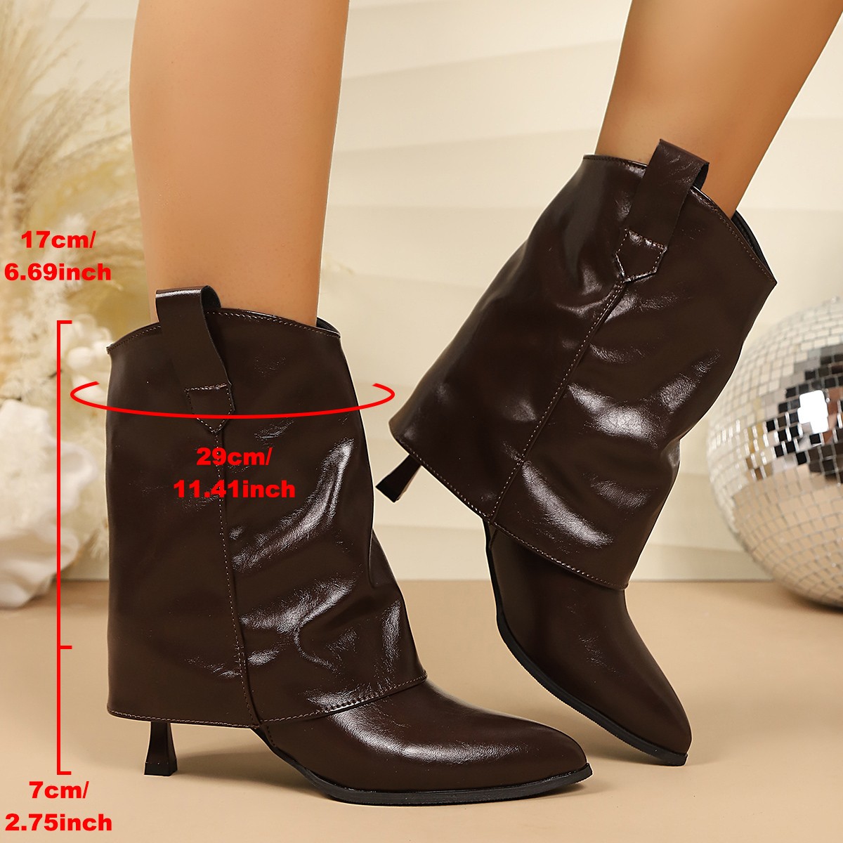 Botas Curtas de Salto Alto Est - French Street Fashion avaliação e preço