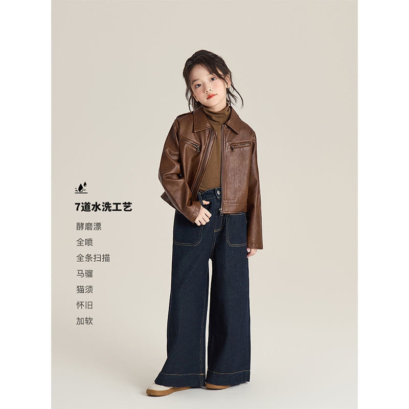 Crianças azul escuro calças de - Street Fashion Korean Girl avaliação e preço