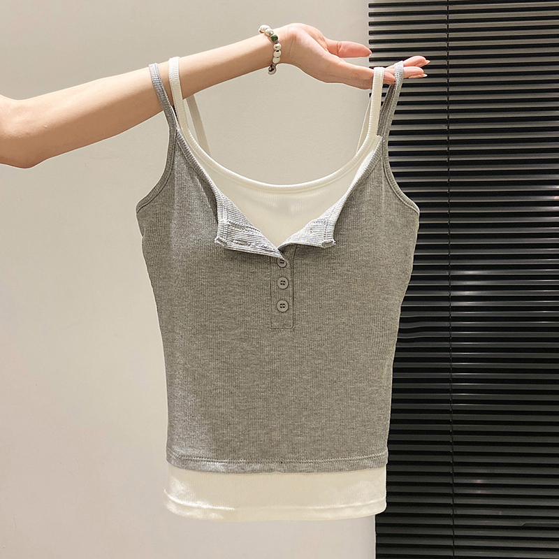 Moda falsa duas peças camisola - Street Fashion Korean Girl avaliação e preço