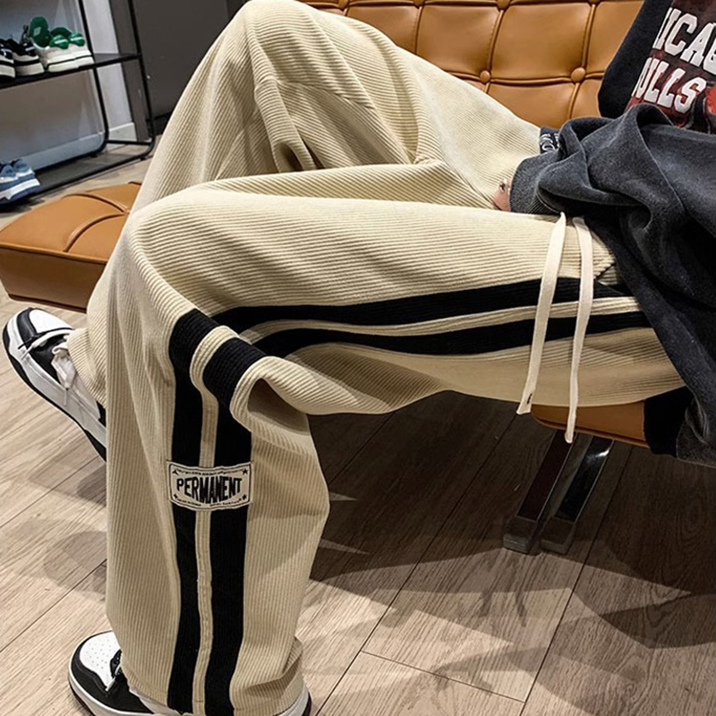 Calças masculinas de veludo de - Street Fashion Couple avaliação e preço