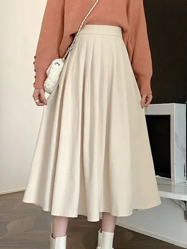 Saia feminina plissada vintage - Street Fashion Korean Girl avaliação e preço