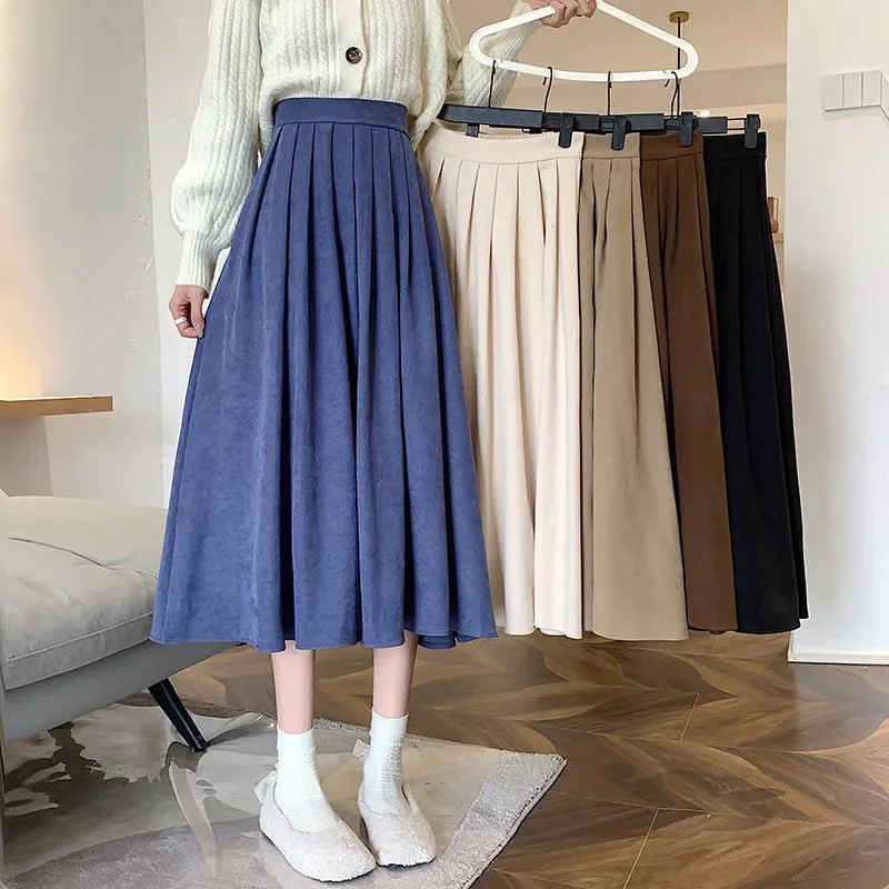 Saia feminina plissada vintage - Street Fashion Korean Girl avaliação e preço