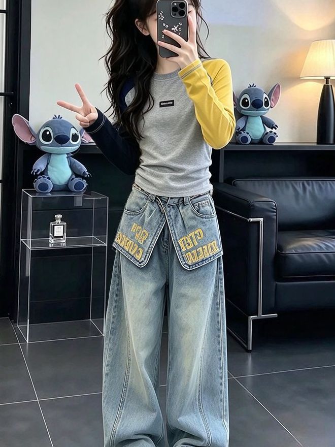 Conjunto Casual de Manga Longa - Street Fashion Korean Girl avaliação e preço